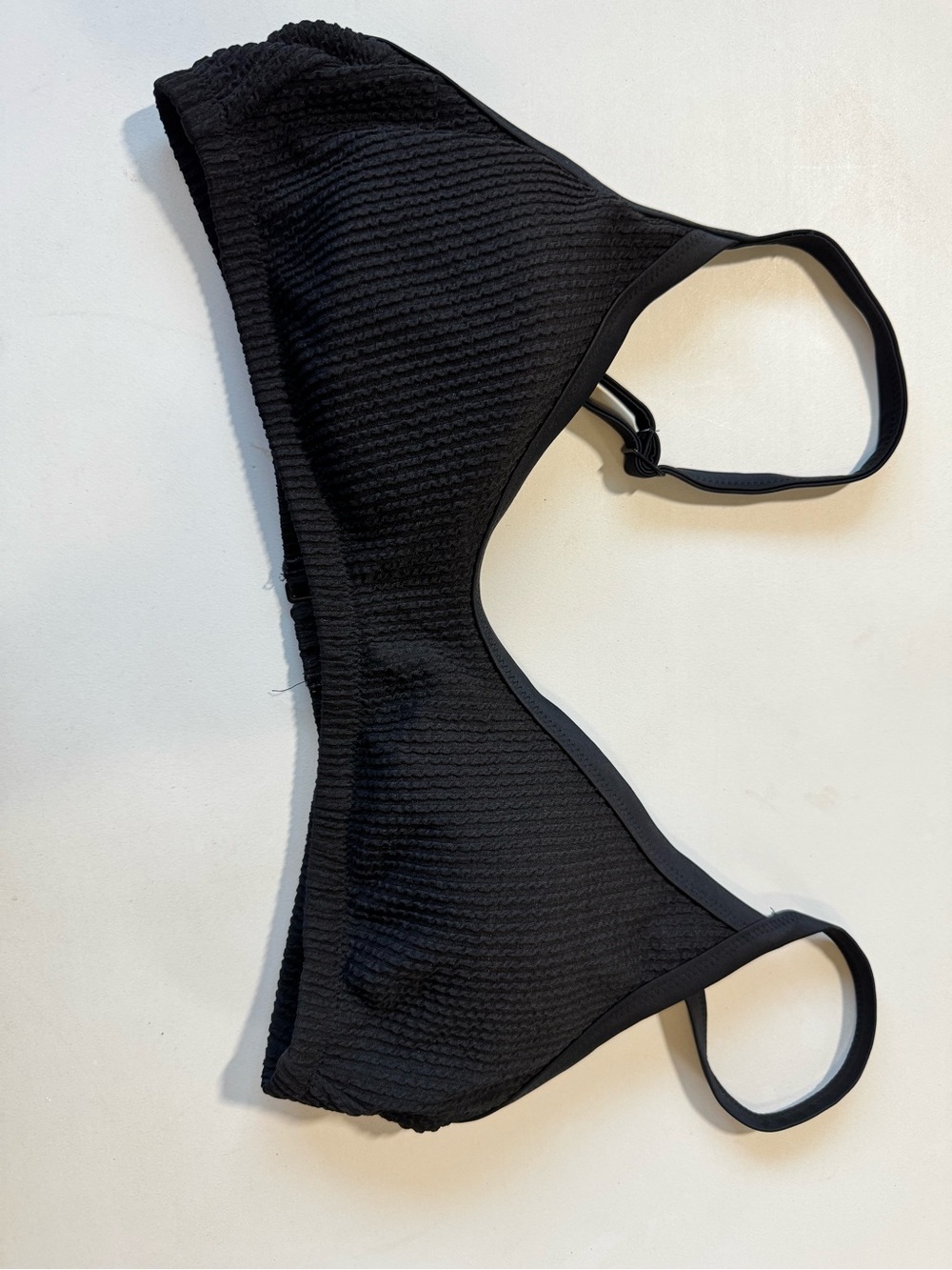 Women’s Black Swim Top - Sleek Ribbed Bikini Bralette